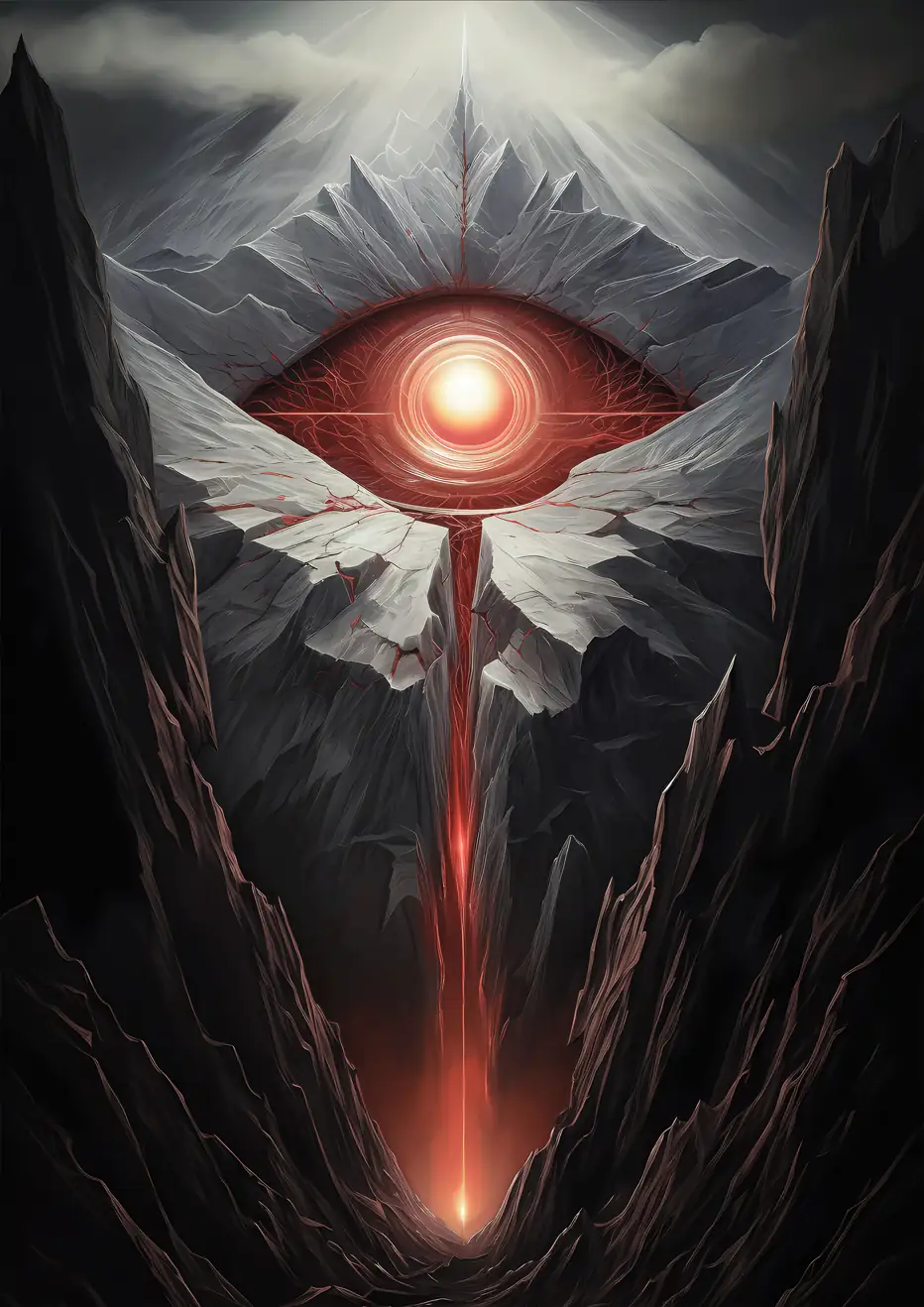 "Crimson Eye of the Mountain - Main Image of the Product" - A towering stone creature.