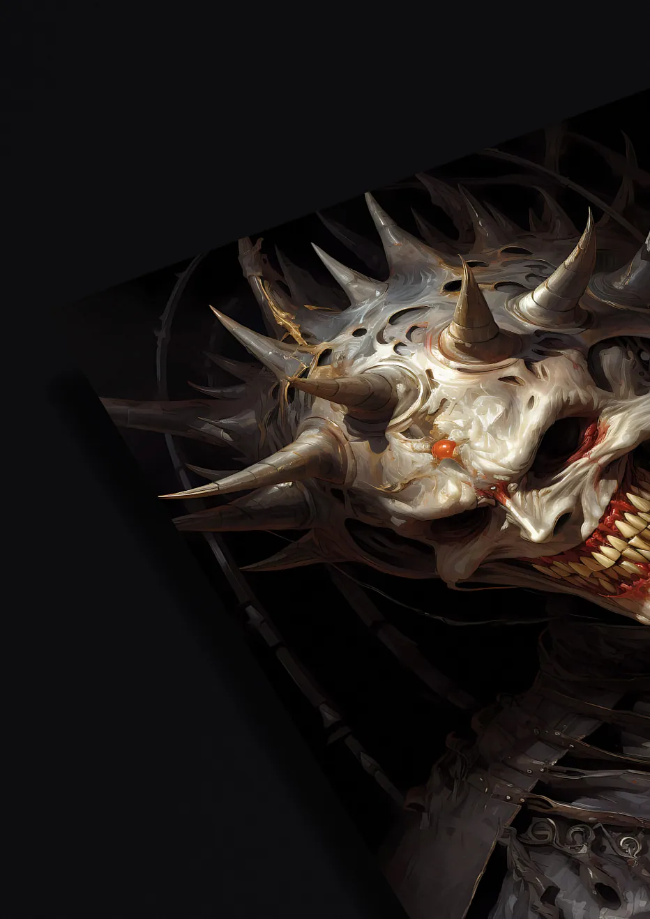Artwork depicting the mysterious 'Mad Jester' with an unsettling grin, symbolizing madness and chaos.